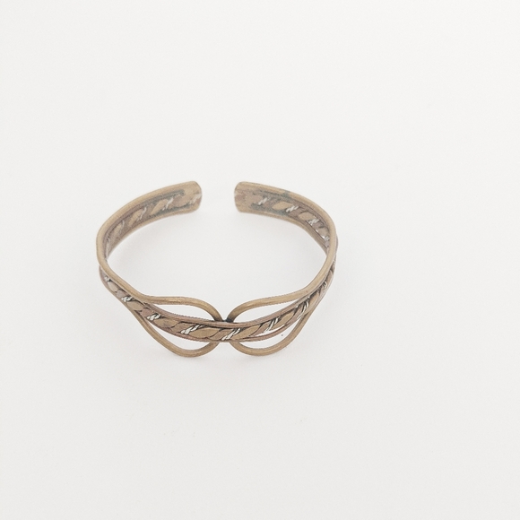 Copper and 925 Silver crafted bracelet adjustable - Picture 3 of 3